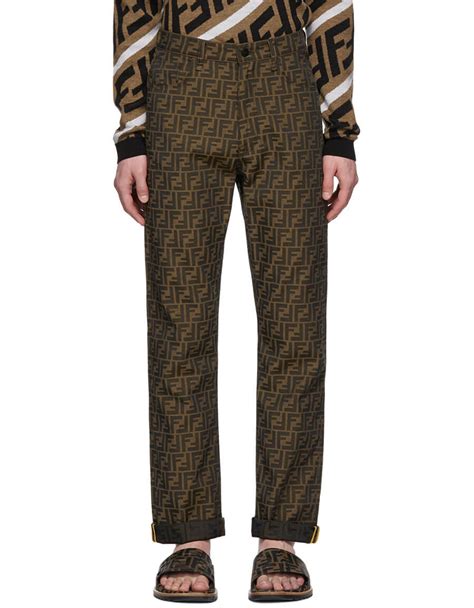 fendi trousers vintage|fendi trousers in brown twill.